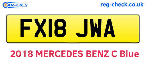 FX18JWA are the vehicle registration plates.