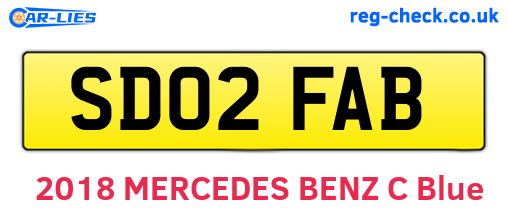 SD02FAB are the vehicle registration plates.