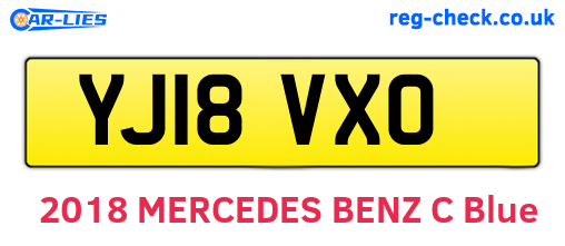 YJ18VXO are the vehicle registration plates.