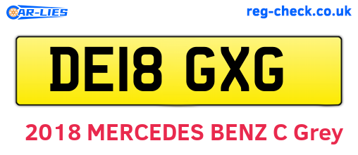 DE18GXG are the vehicle registration plates.
