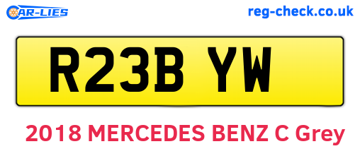 R23BYW are the vehicle registration plates.
