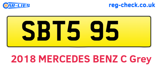 SBT595 are the vehicle registration plates.