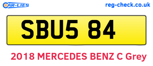 SBU584 are the vehicle registration plates.