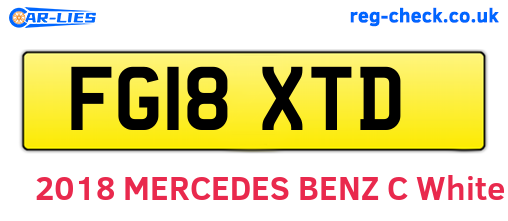 FG18XTD are the vehicle registration plates.