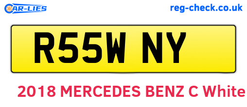 R55WNY are the vehicle registration plates.