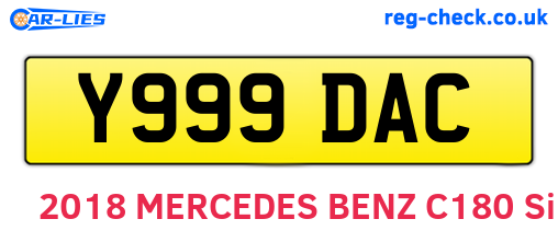 Y999DAC are the vehicle registration plates.
