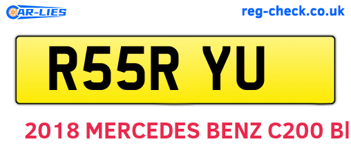 R55RYU are the vehicle registration plates.