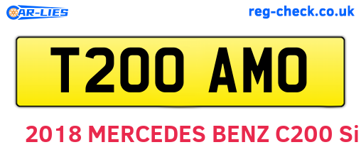 T200AMO are the vehicle registration plates.