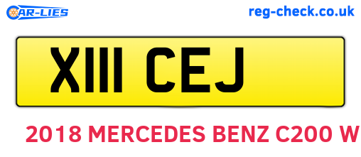 X111CEJ are the vehicle registration plates.