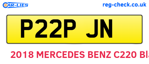 P22PJN are the vehicle registration plates.