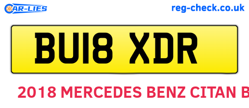 BU18XDR are the vehicle registration plates.