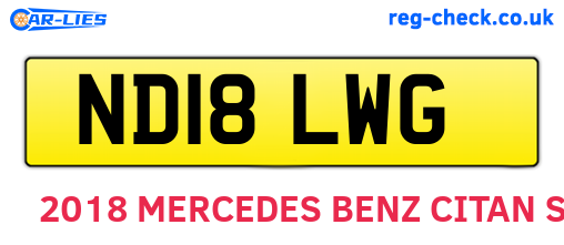 ND18LWG are the vehicle registration plates.