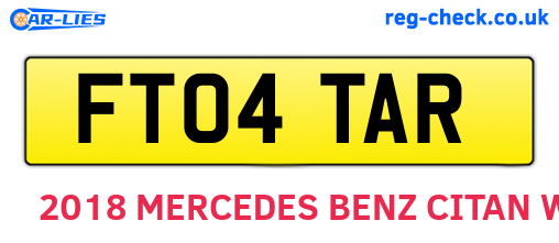 FT04TAR are the vehicle registration plates.