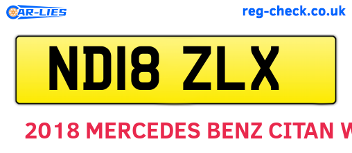ND18ZLX are the vehicle registration plates.