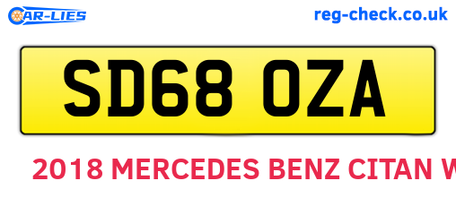 SD68OZA are the vehicle registration plates.