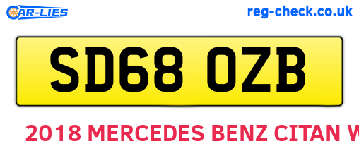 SD68OZB are the vehicle registration plates.