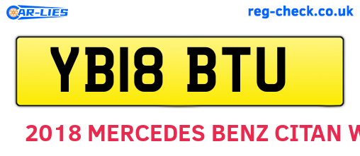 YB18BTU are the vehicle registration plates.