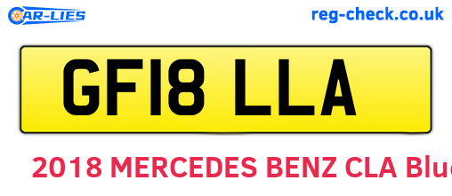 GF18LLA are the vehicle registration plates.