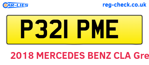 P321PME are the vehicle registration plates.