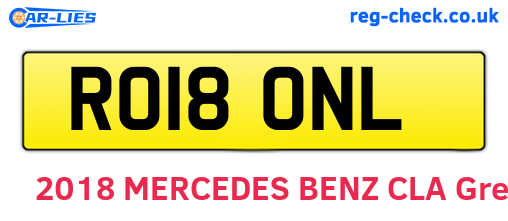 RO18ONL are the vehicle registration plates.