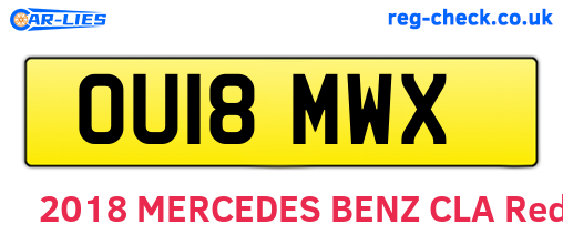 OU18MWX are the vehicle registration plates.