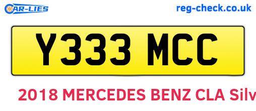 Y333MCC are the vehicle registration plates.