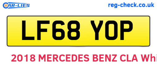LF68YOP are the vehicle registration plates.