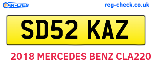 SD52KAZ are the vehicle registration plates.
