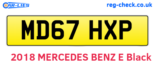 MD67HXP are the vehicle registration plates.