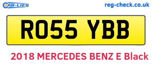 RO55YBB are the vehicle registration plates.