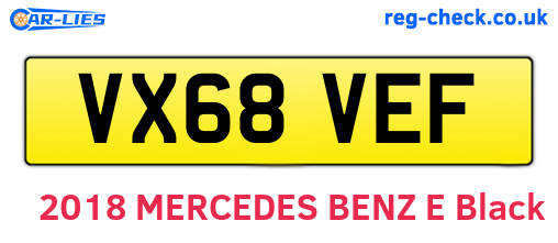 VX68VEF are the vehicle registration plates.