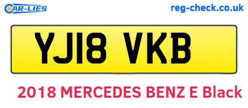 YJ18VKB are the vehicle registration plates.