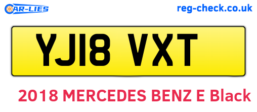 YJ18VXT are the vehicle registration plates.