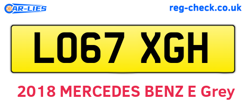 LO67XGH are the vehicle registration plates.