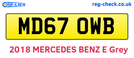 MD67OWB are the vehicle registration plates.