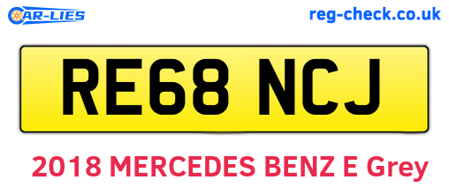 RE68NCJ are the vehicle registration plates.