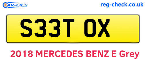 S33TOX are the vehicle registration plates.