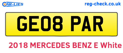 GE08PAR are the vehicle registration plates.