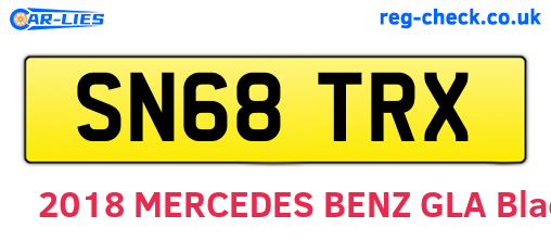 SN68TRX are the vehicle registration plates.