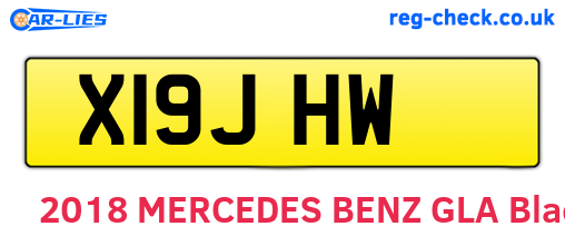X19JHW are the vehicle registration plates.