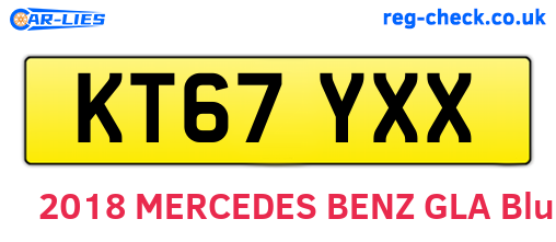 KT67YXX are the vehicle registration plates.