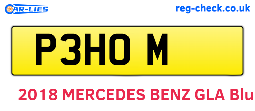 P3HOM are the vehicle registration plates.