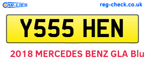 Y555HEN are the vehicle registration plates.