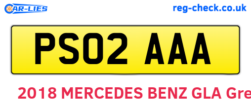 PS02AAA are the vehicle registration plates.