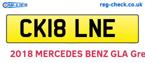 CK18LNE are the vehicle registration plates.