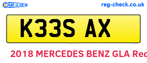 K33SAX are the vehicle registration plates.