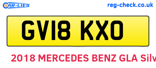 GV18KXO are the vehicle registration plates.