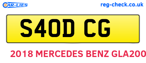 S40DCG are the vehicle registration plates.