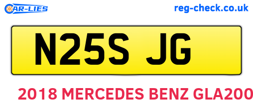N25SJG are the vehicle registration plates.