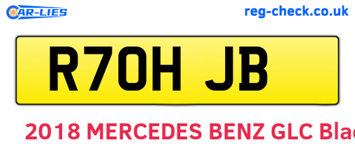 R70HJB are the vehicle registration plates.